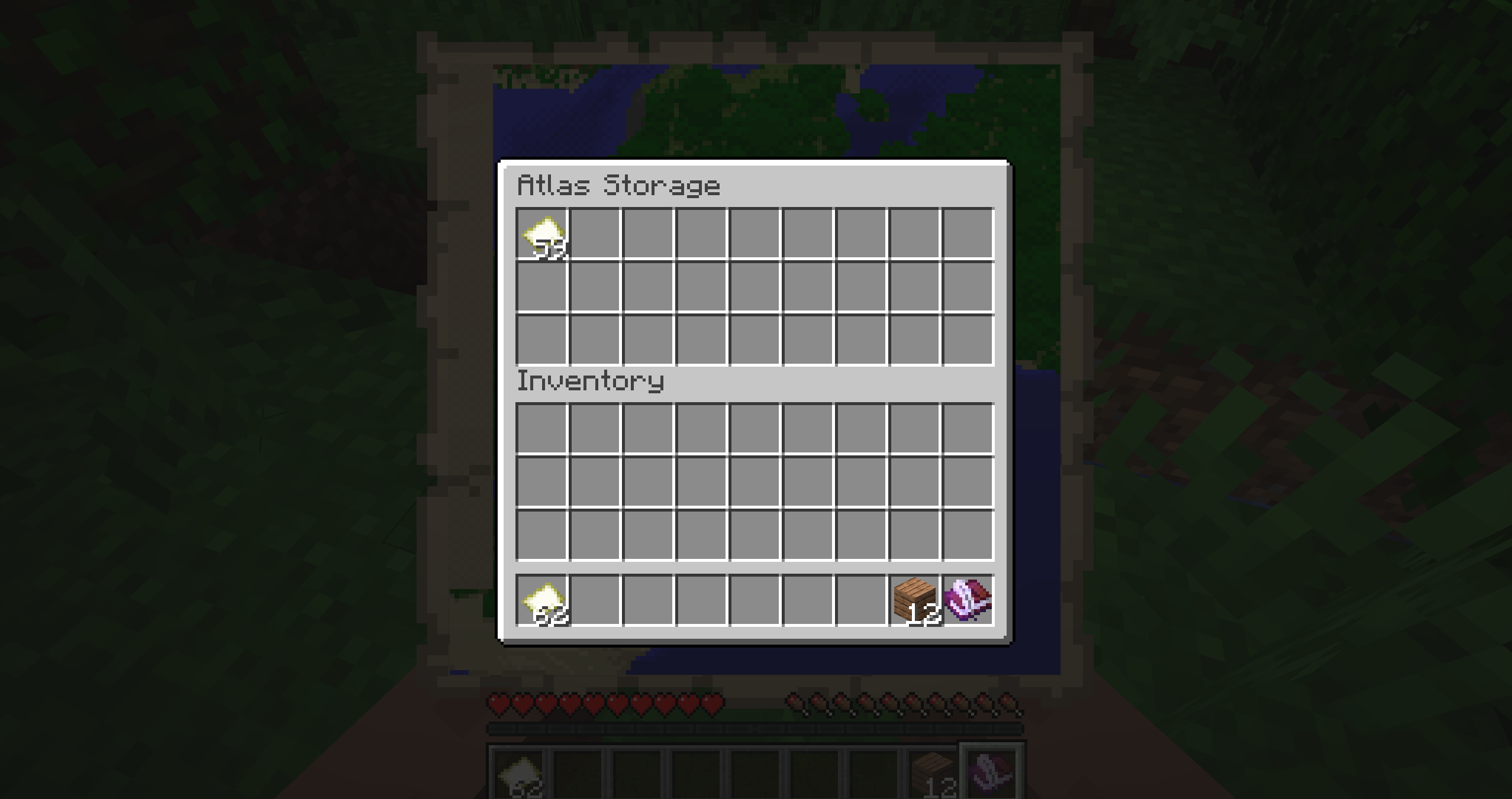 Atlas storage filled with empty maps in Minecraft